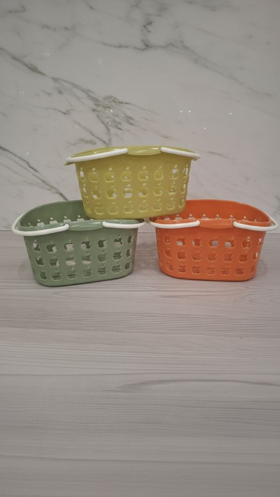 Small Multi-Purpose Storage Basket w/handle green/orag/oilve 24x16/x11.5cm
