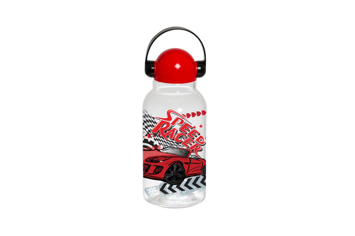 Kids Patterned Bottle - Car - Red