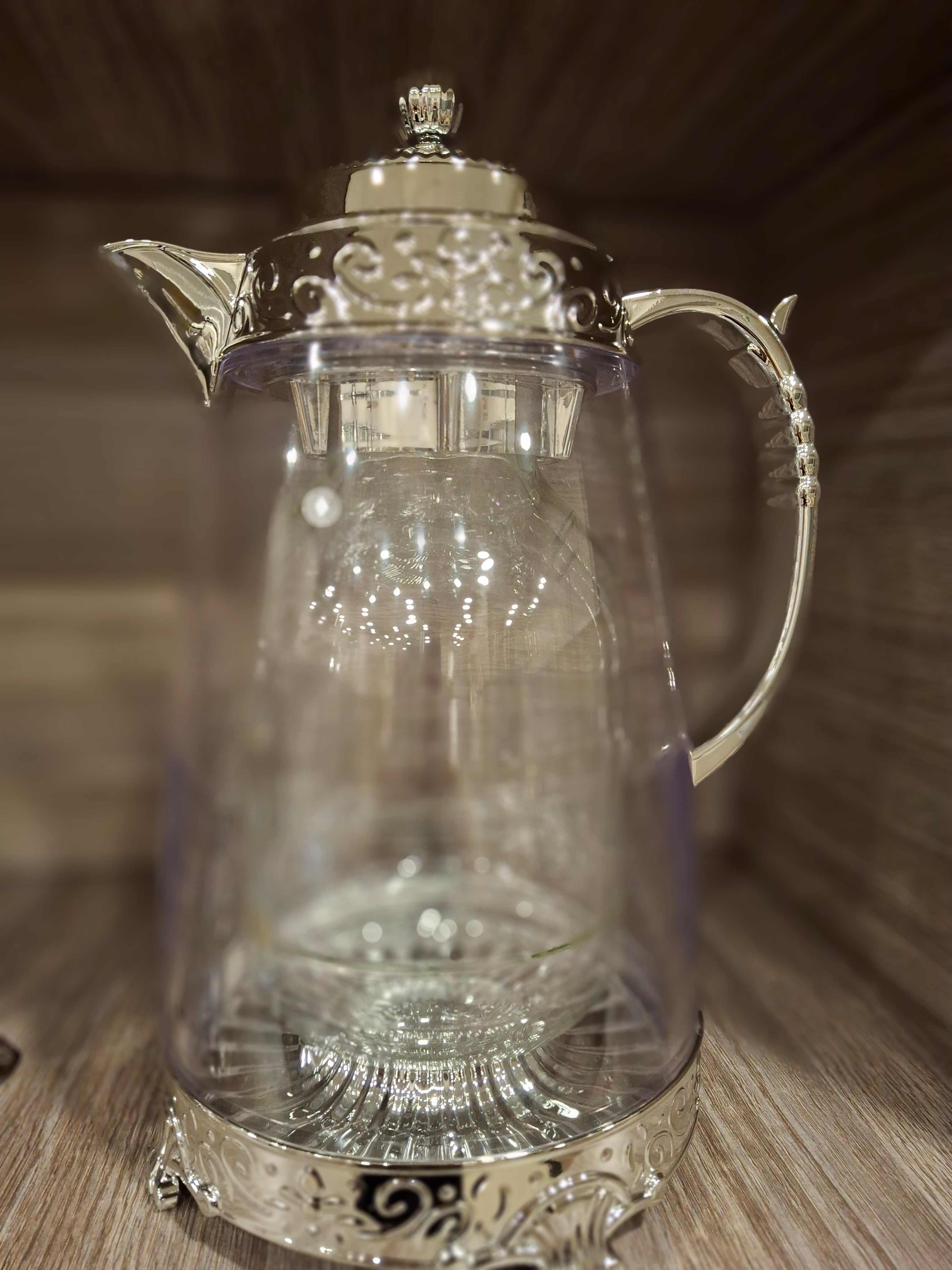 Arabian Designer Jug with see through out and silver accents