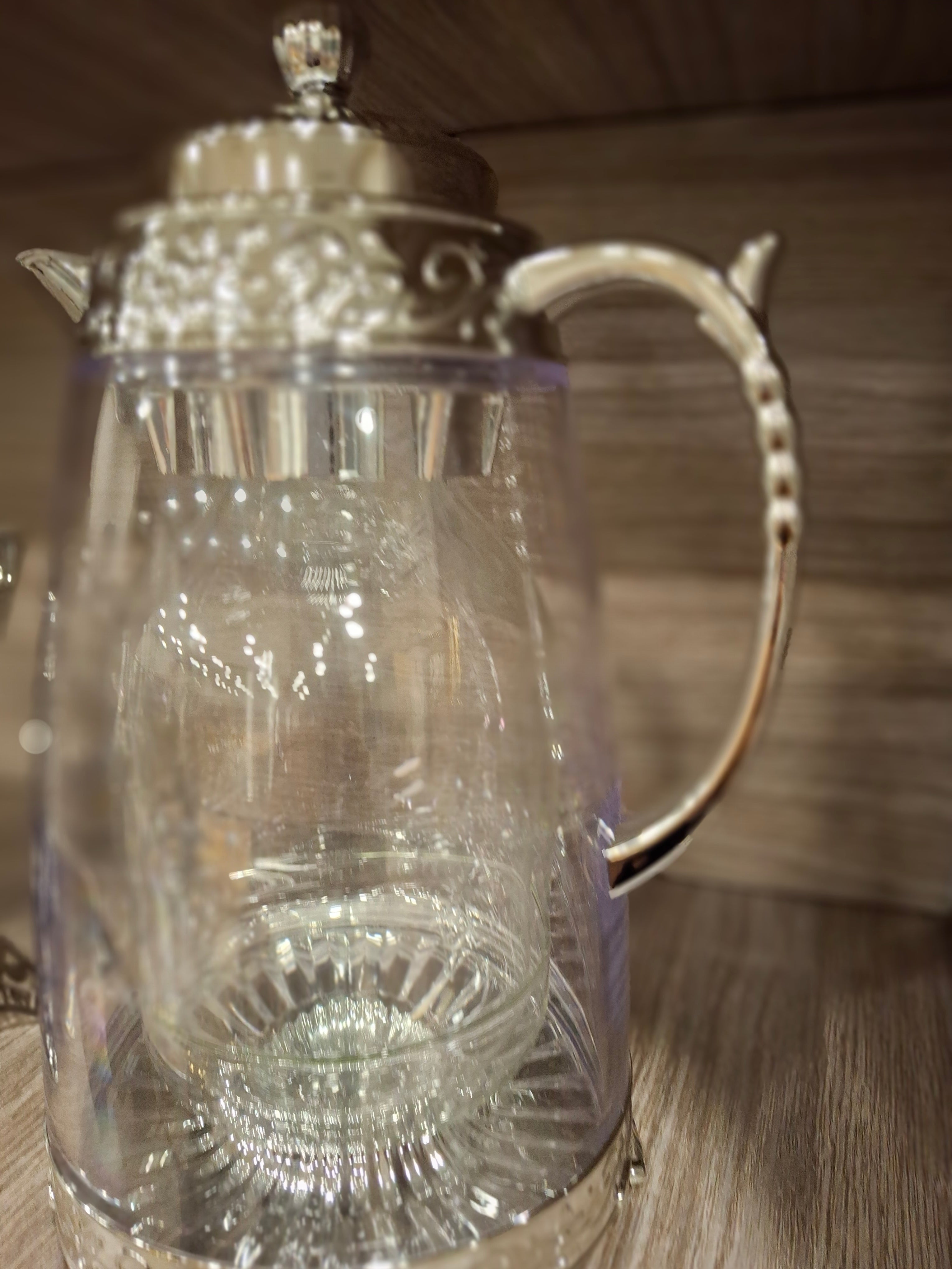 Arabian Designer Jug with see through out and silver accents