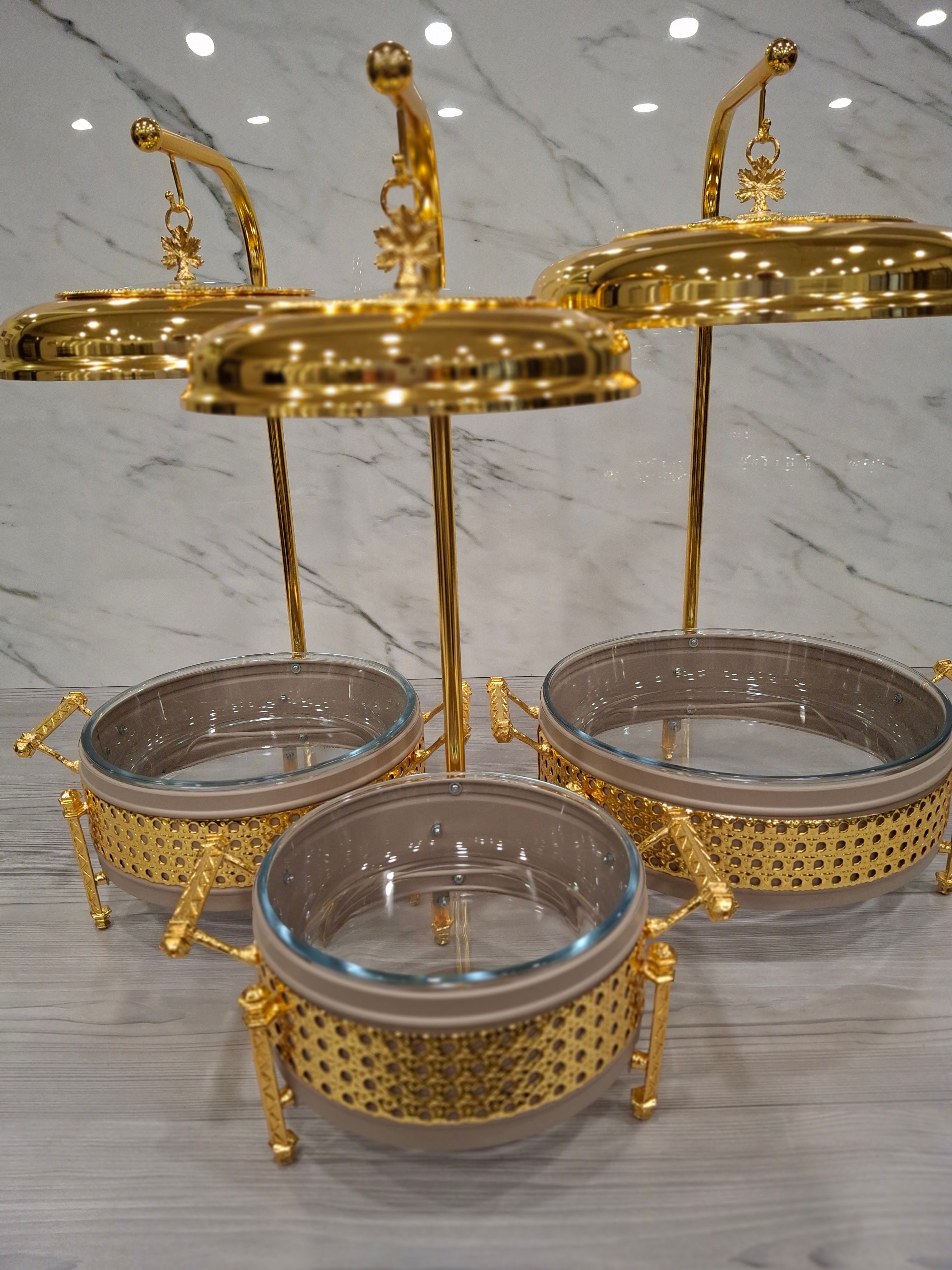 CHAFING DISHES DESIGNER COLLECTION W/FLOATING LID -ROUND LIGHT TOFFEE 3.2L PROMO DEAL