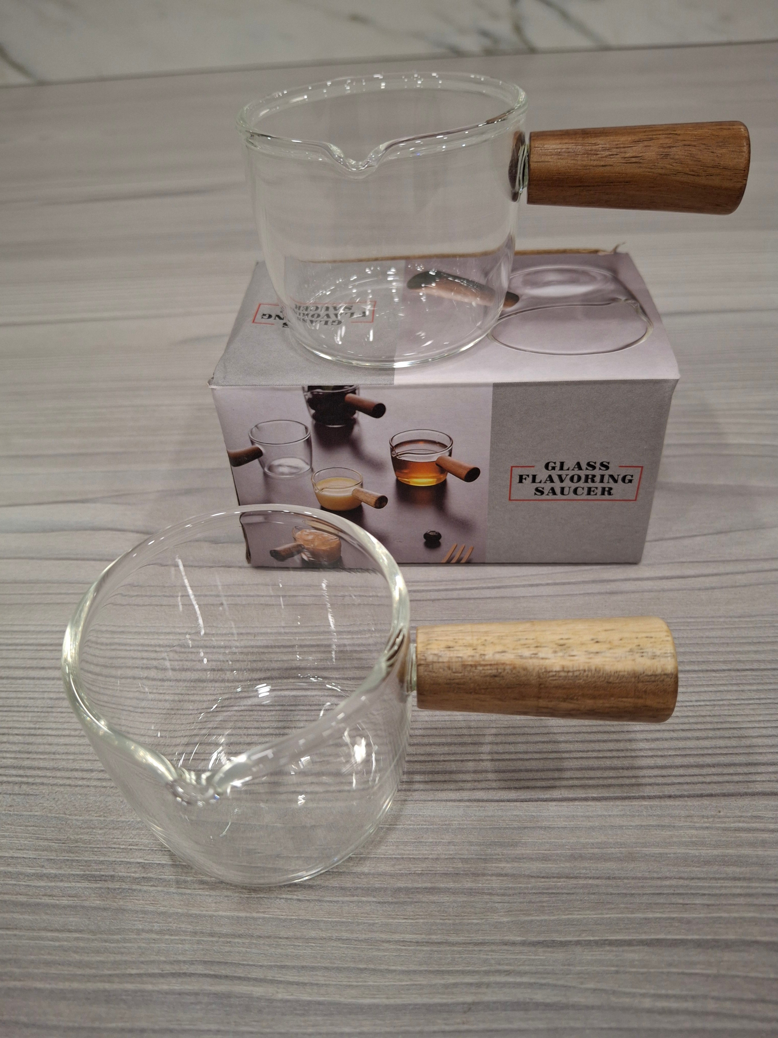 Milk /utility mini pot with wooden handle 100ml