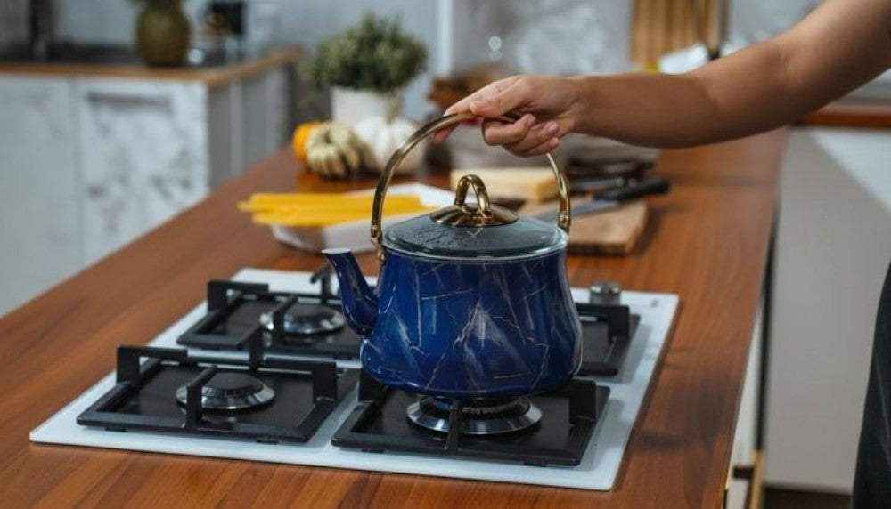 Luxury Marble 2.5L Tea/coffee kettle - Blue