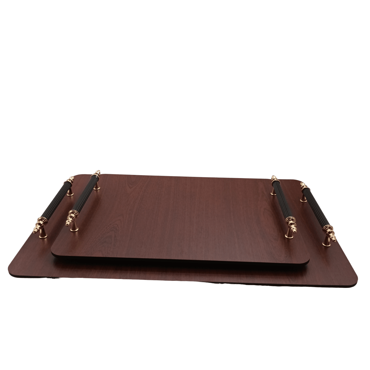 2pc Mahogany Wood Tray - Home And Trends