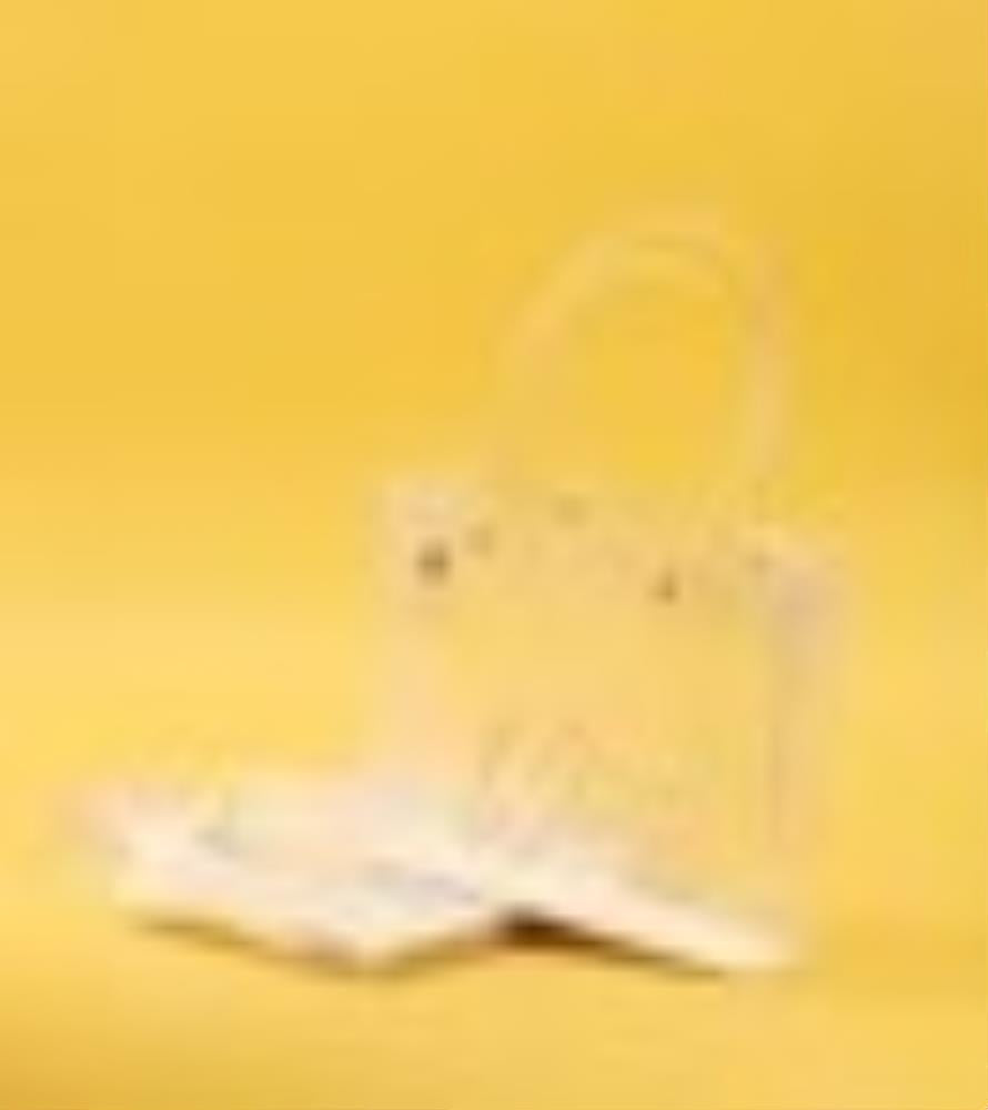 Clear sml gift bag w/clear tube handles (horizontal) 25*18.5*7.5