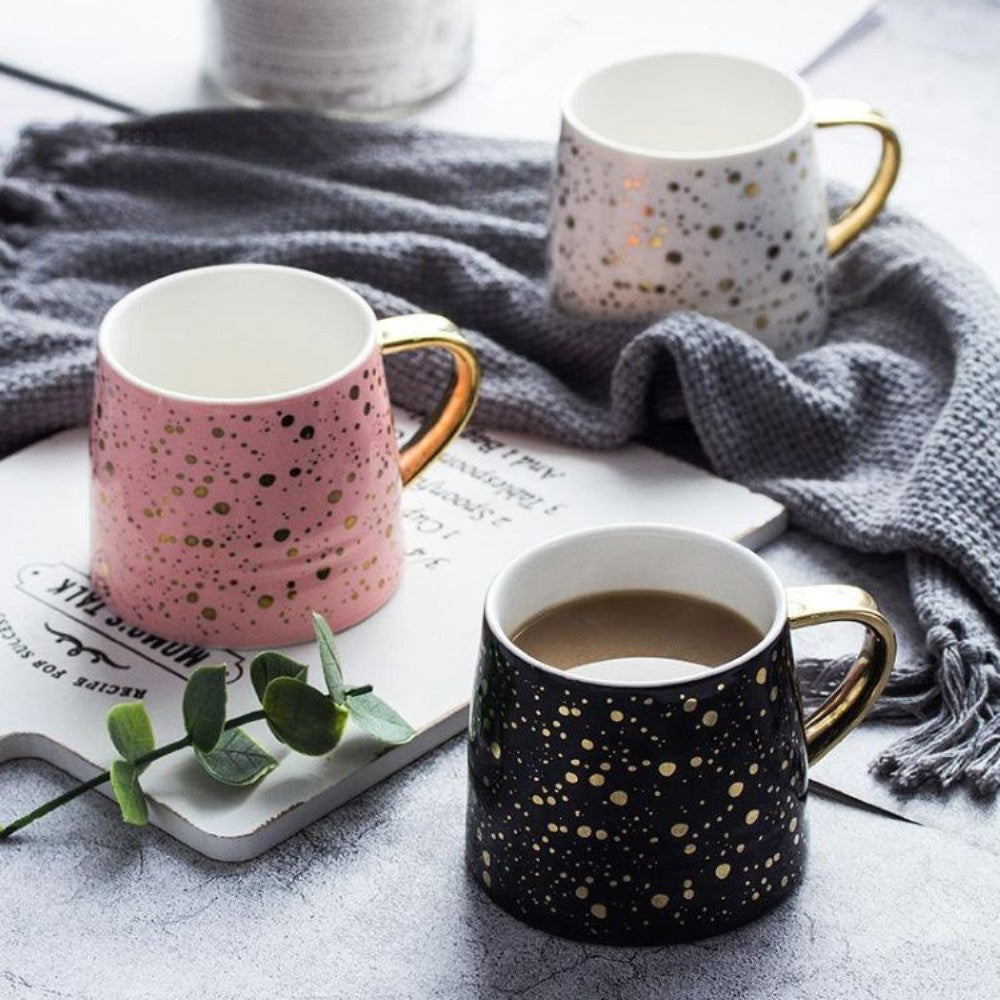 Gold Dotted Mug Set