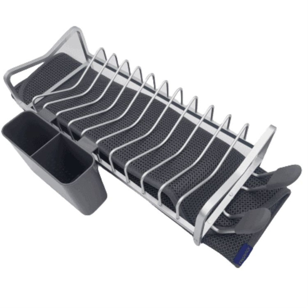 Aluminum Dish Rack with Drying Mat