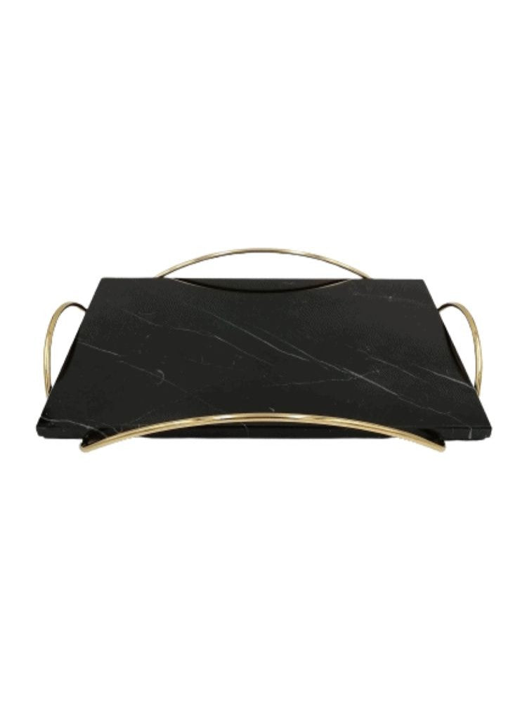 Marble Stone Décor Tray with Curved Handles