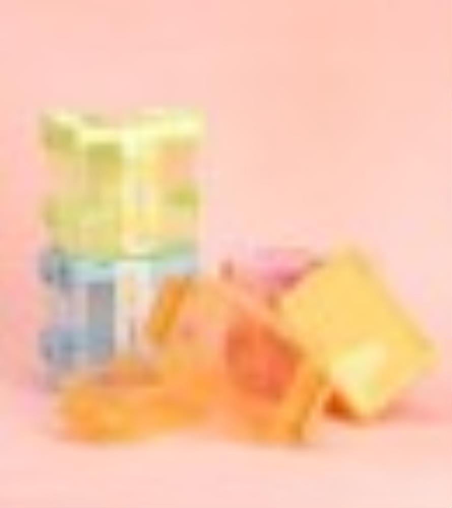 mini Double Layer Storage Box rubber w/clip lids green/orange/blue/pink 12x10cm