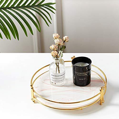 Ceramic Marble Design Round Display Tray - Home And Trends