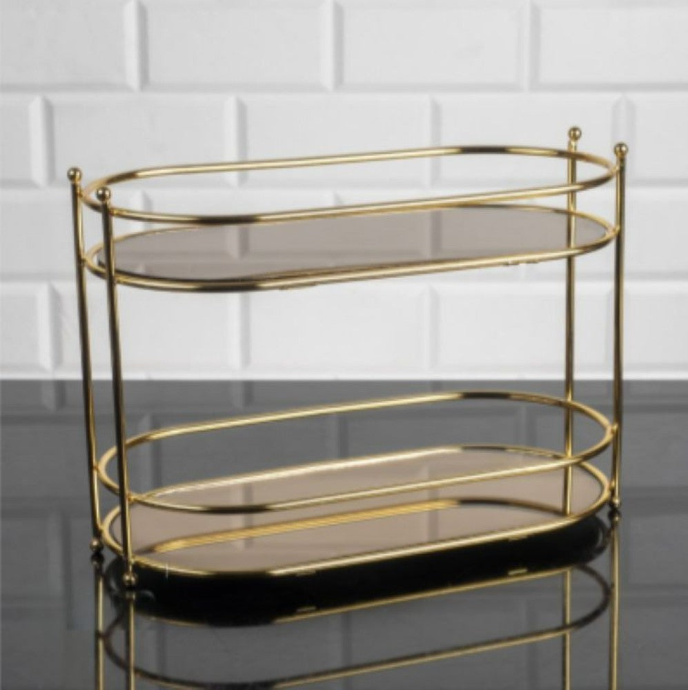Two Tiered Oval Mirror Display