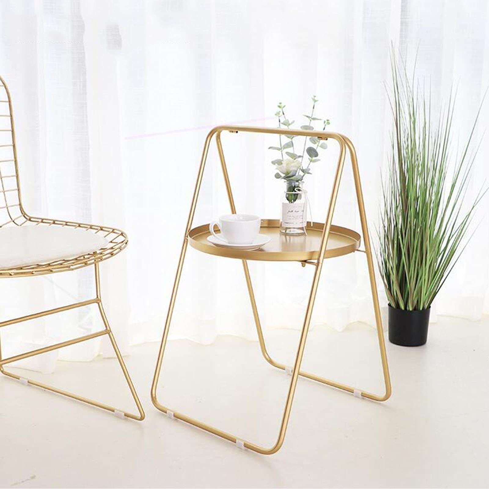 Golden Side Table with top handle - Home And Trends