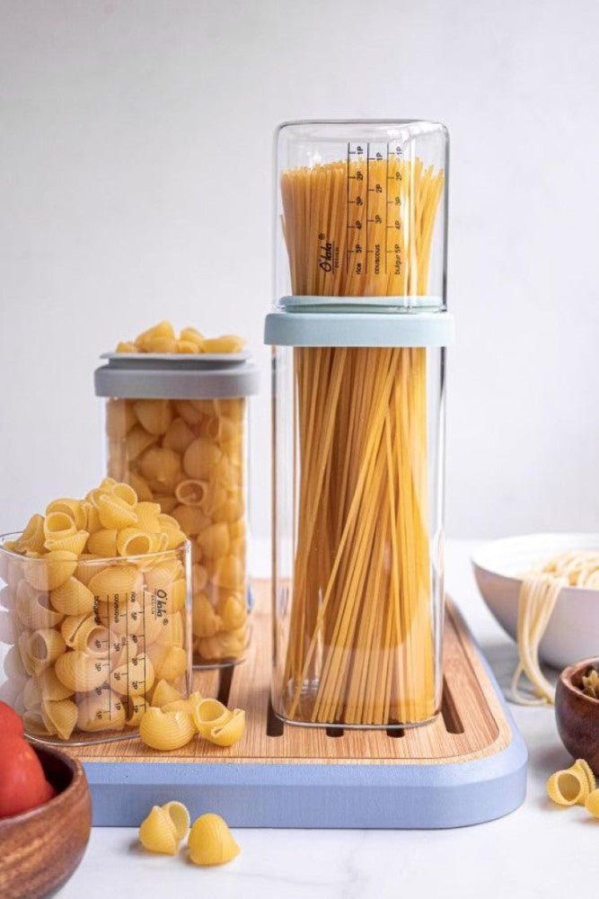 Borosilicate Glass Storage Jar with Measuring Cup