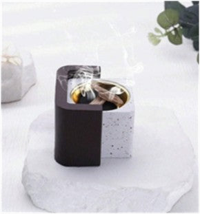 Burner Sml Square Modern Nordic design- concrete look with solid wood detailing
