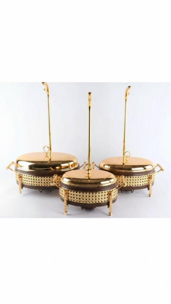 CHAFING DISHES DESIGNER COLLECTION OVAL W/FLOATING LID 3.0l SILVER/GOLD