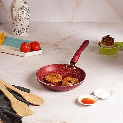 Red Marble Fry Pan - 22cm