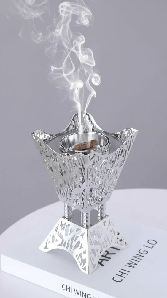 Burner Arabian design - Metal and intricate calligraphy detail "floating" Holder