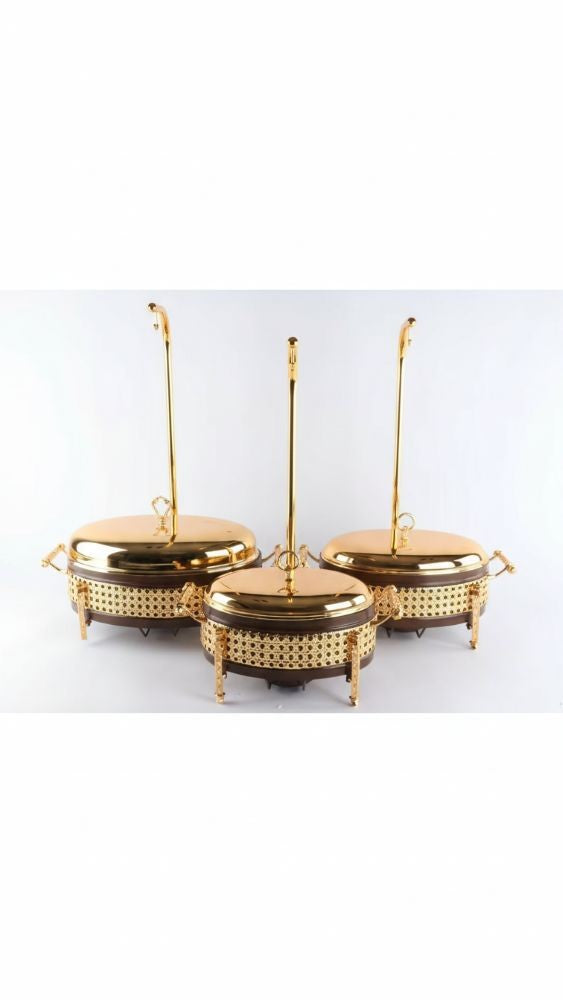 3LITRE CHAFING DISH DESIGNER COLLECTION OVAL W/FLOATING LID COFFEE 3LITRE