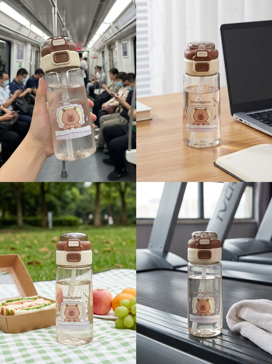 Capibara Double Drink Plastic Cup (600IM)