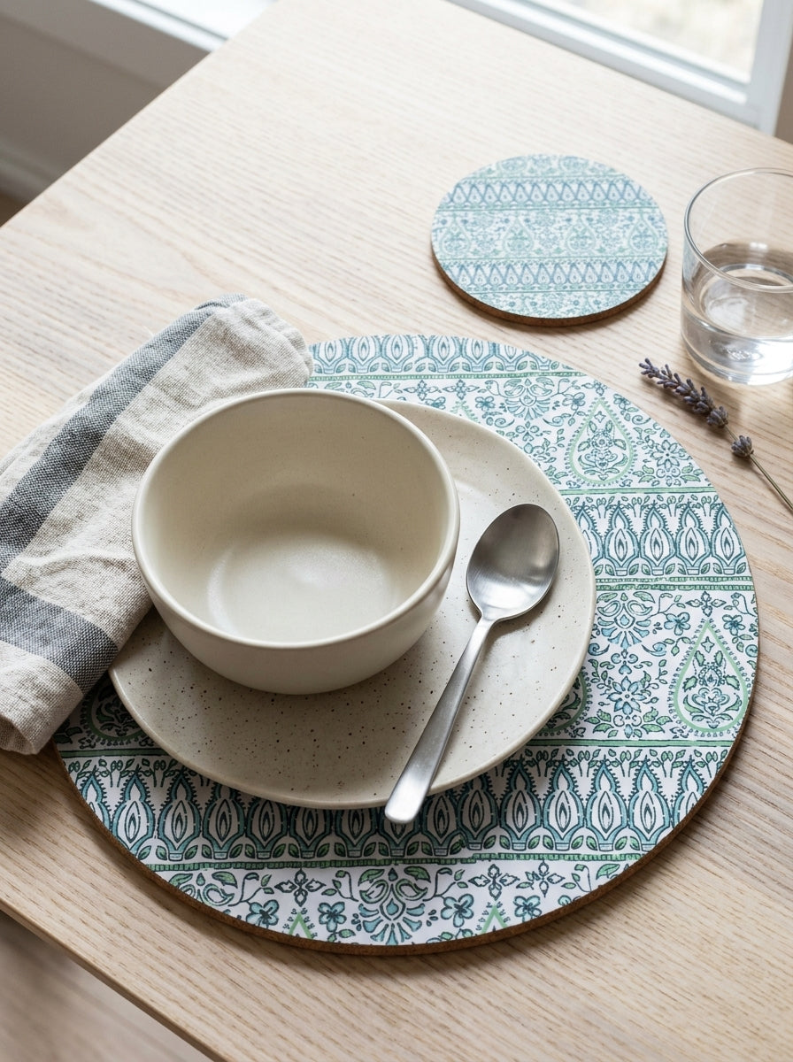 8pcs Cork coaster and placemat set