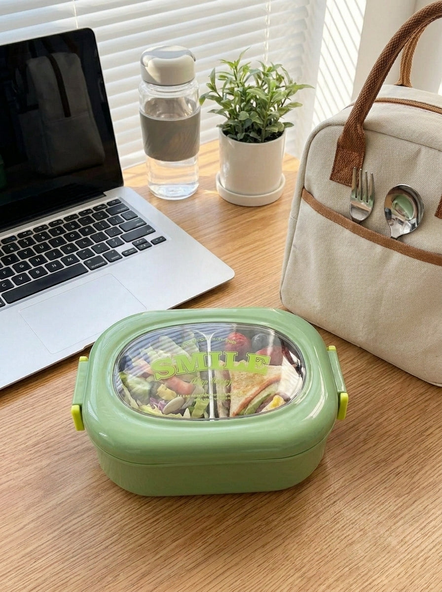 Lunch container 2comp stainless steel inner 22.5x14.5x8cm
