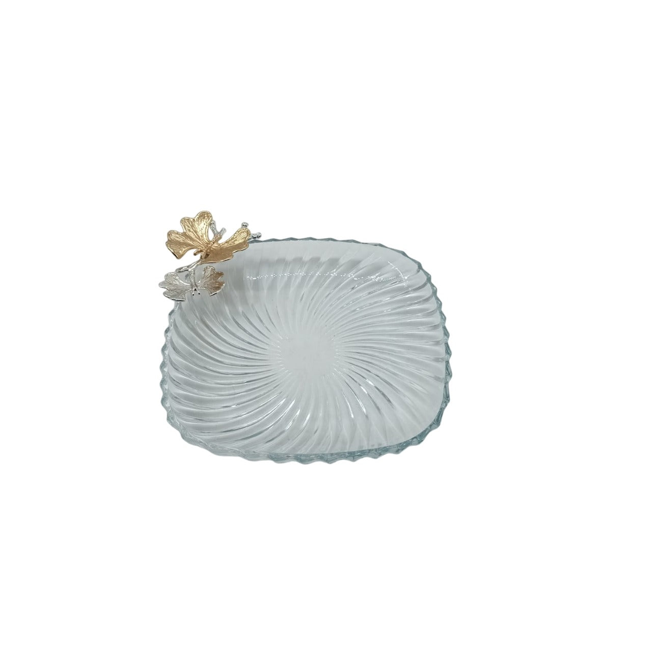 Square Serving Plate with Flower Detail