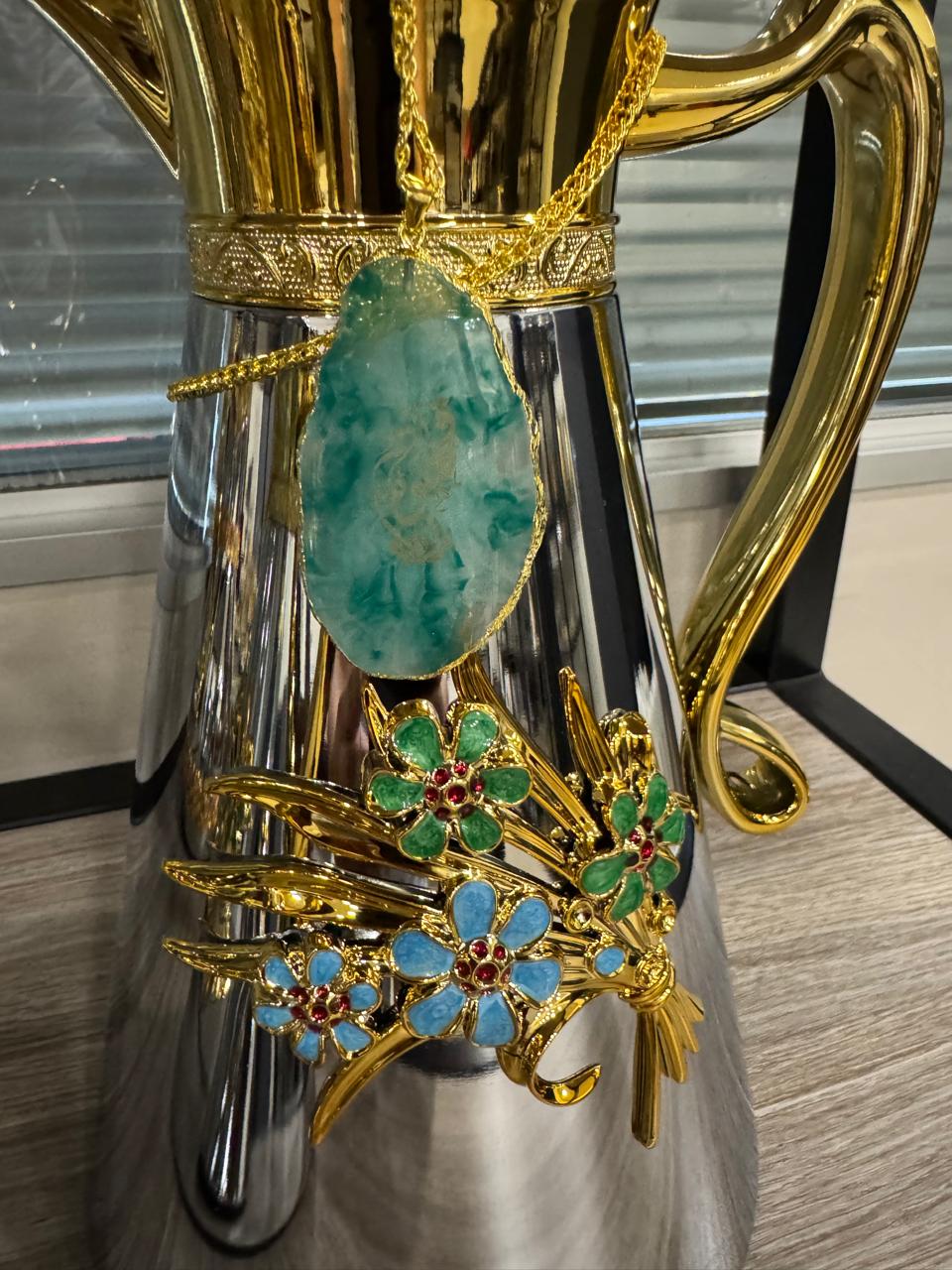 Flask Arabian inspired with intricate floral ornate detailing Set of Two 1l &0.7l