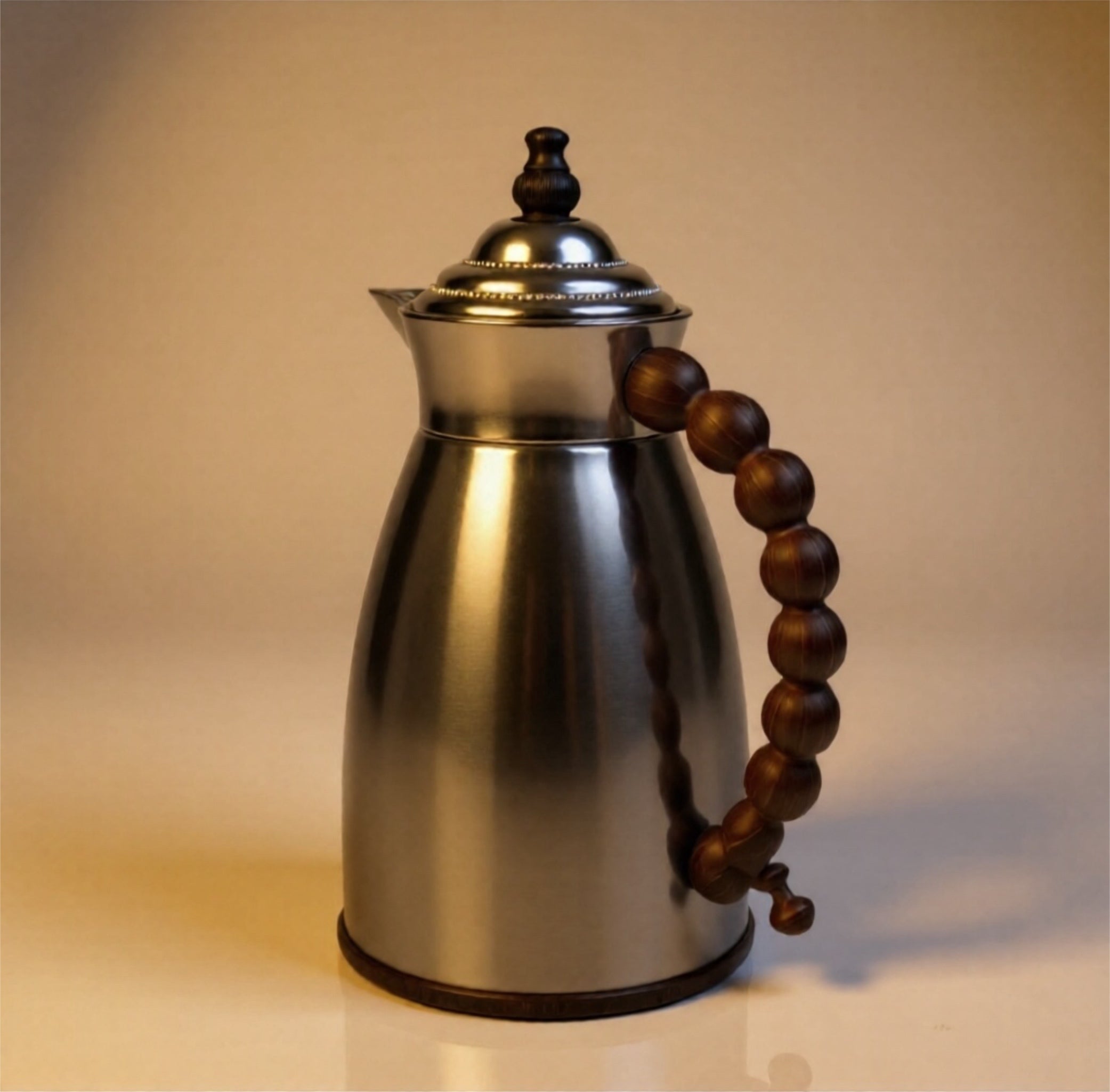 FLASK MODERN MATT FINSISH SET OF TWO -WOOD LOOK HANDLES