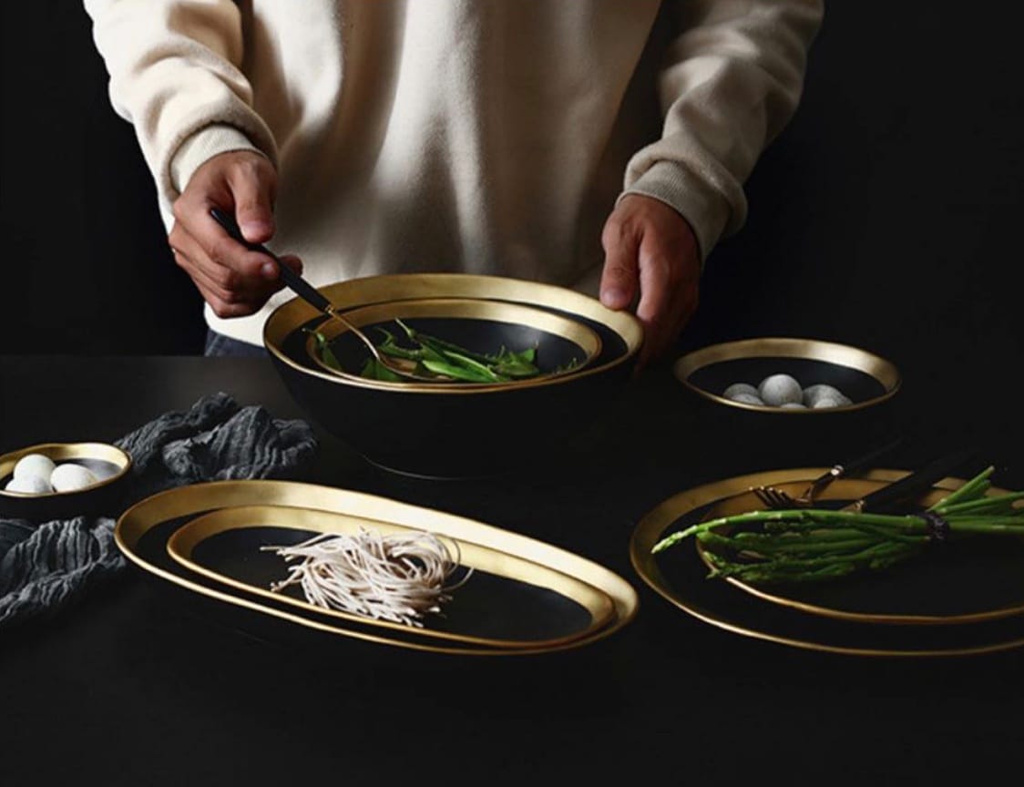 Large Japanese Inspired Matt Black Serving Bowl