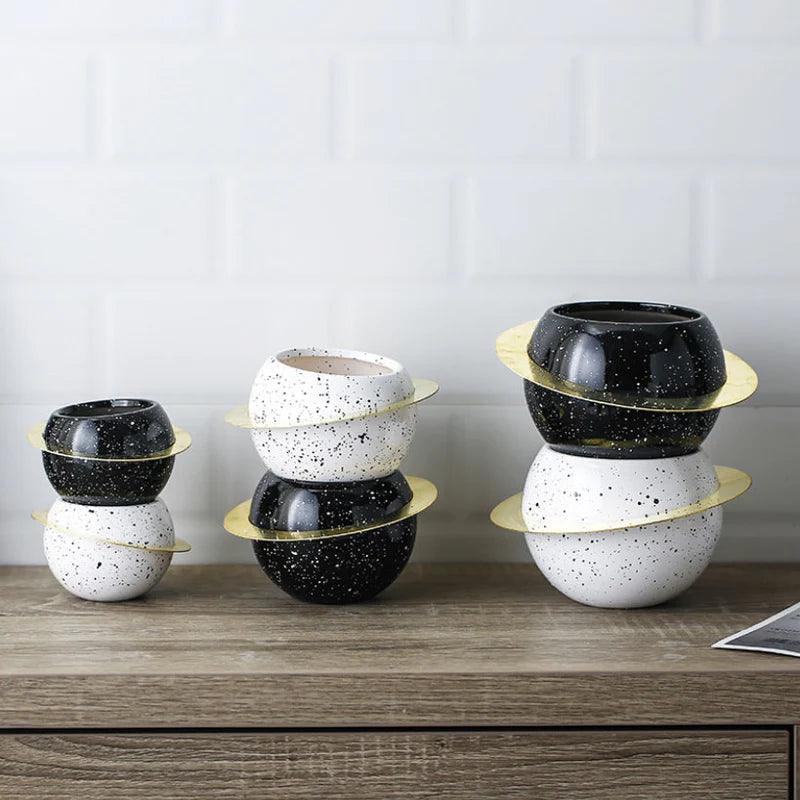 Galaxy Mini Decor Pots with Orbital Rim - Home And Trends