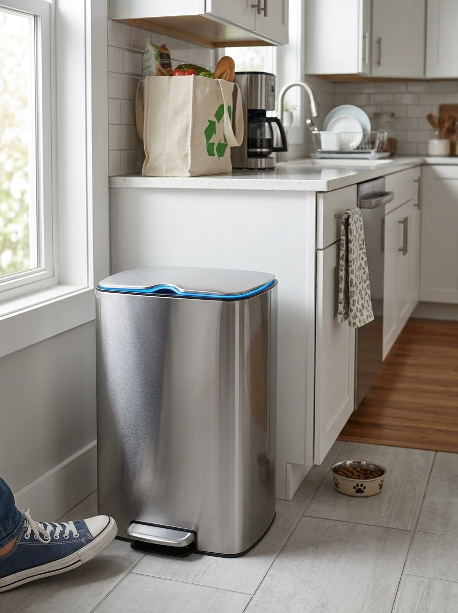 Rectangular Stainless Steel Pedal Bin - Knight Range