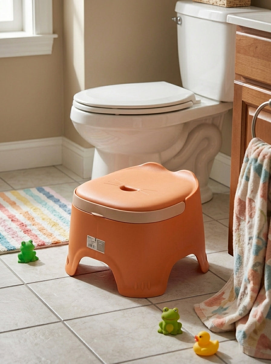 Toddler stool with cat design