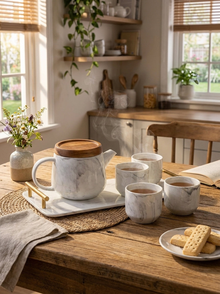 Artisan Tea set with Tray - Japanese inspired