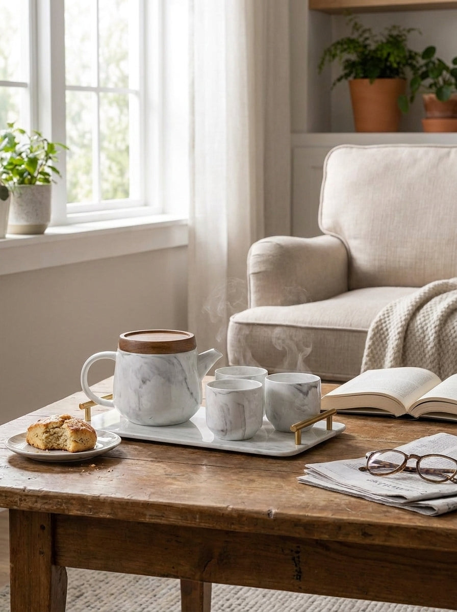 Artisan Tea set with Tray - Japanese inspired