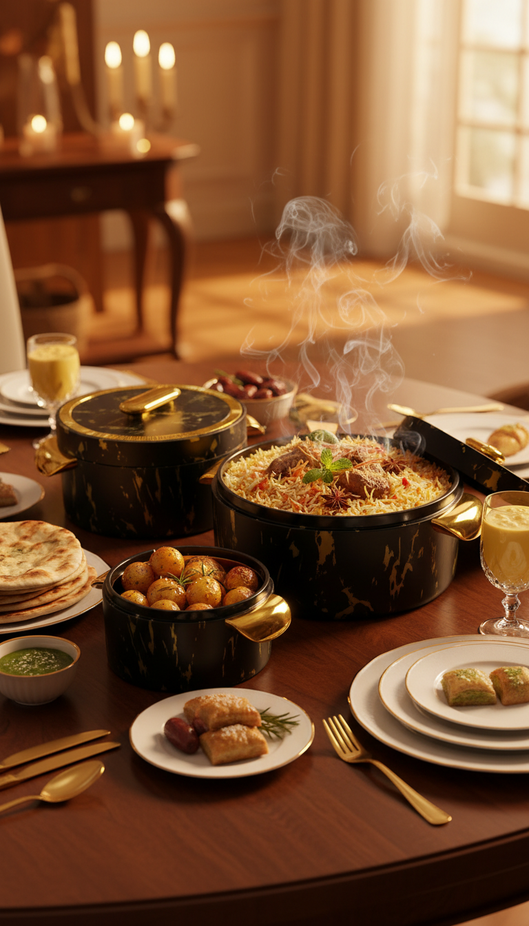 Food Flask/warmer Blk and Gold Marble Effect Round w/handles Set of 3 PROMO OFFER