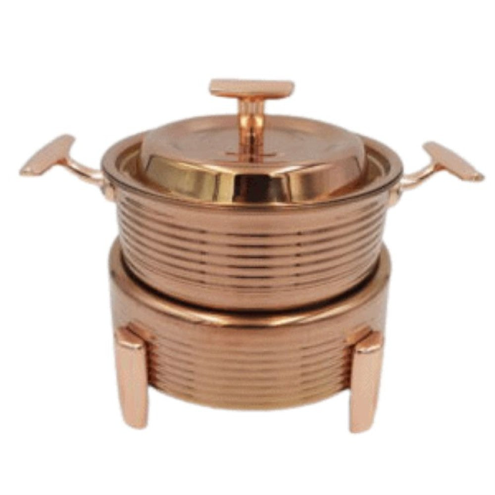 Rose Gold Stock Pot with Double Burner Stand