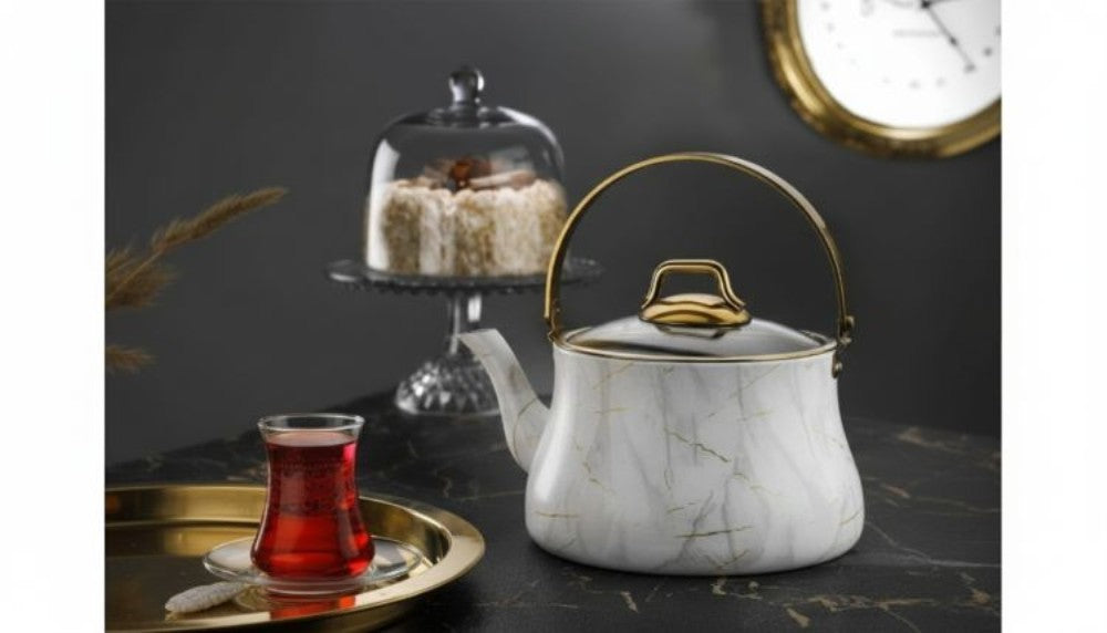 Luxury Marble 2.5L Tea/coffee kettle - WHITE
