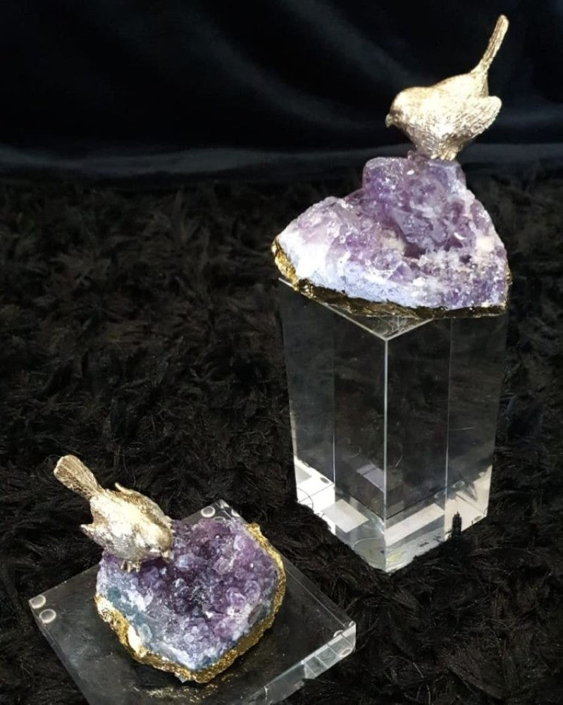 Perched Bird' Quartz Decorative Piece