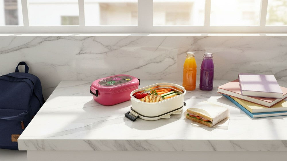 Lunch box w/cartoon removable stainless steel inners