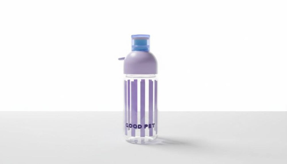 Glass cup Trendy with toy charm and sipper striped design-400ML
