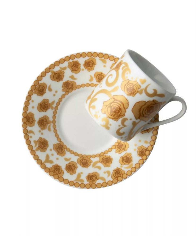 Jenna Clifford Mica Gold Espresso Cup & Saucer Set of 2