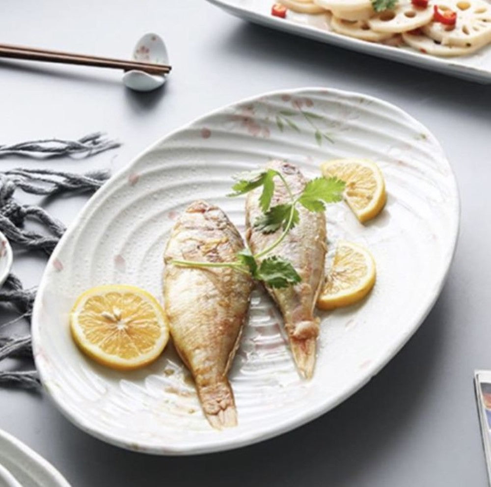 Japanese Inspired 'Soft Petal' Oval Platter