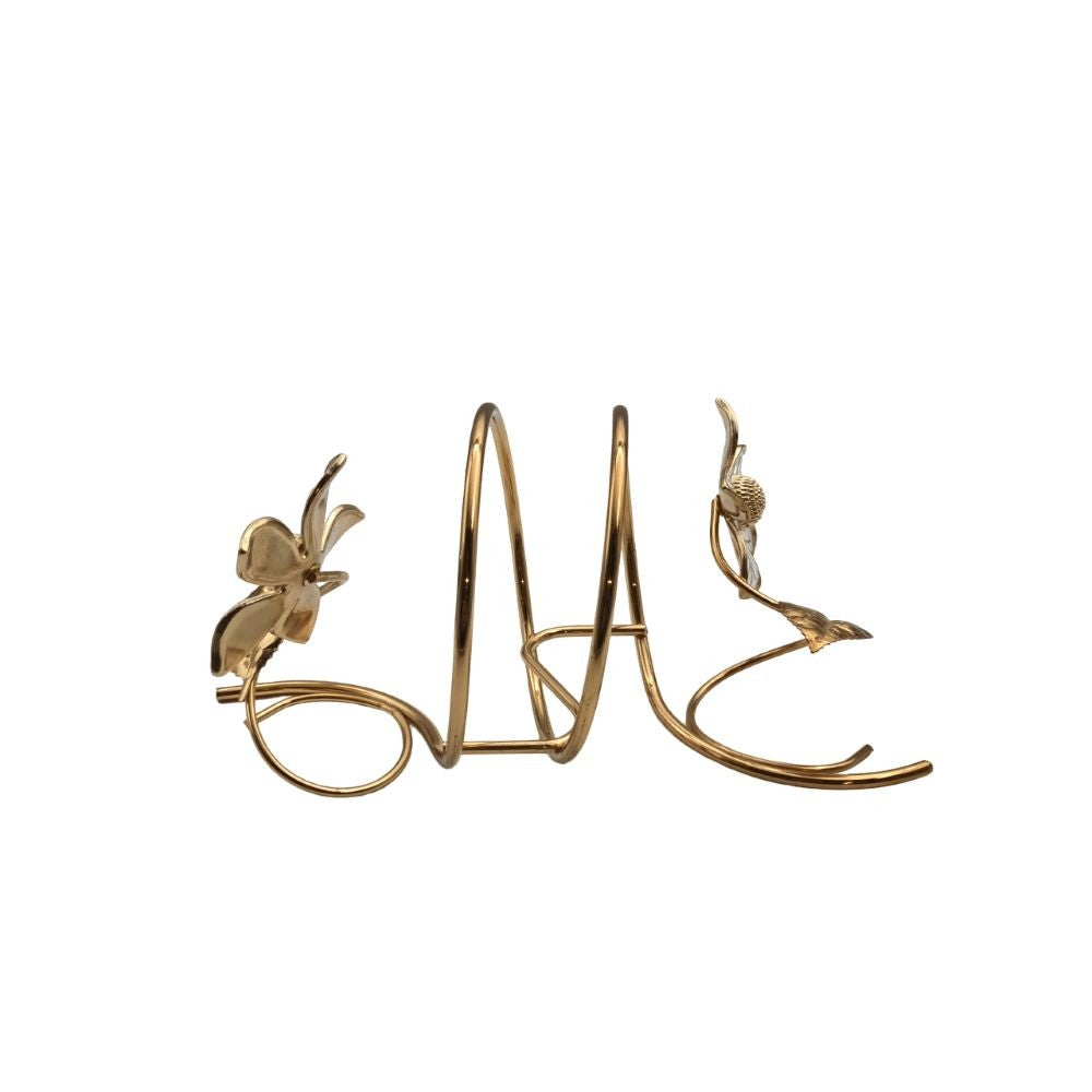 Gold Napkin Ring with Flower