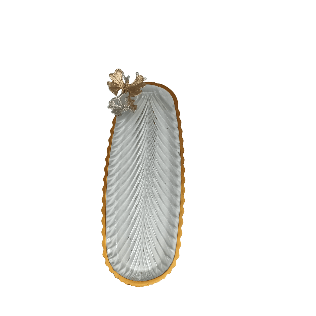 Glass Server with Golden Edge - Medium - Home And Trends