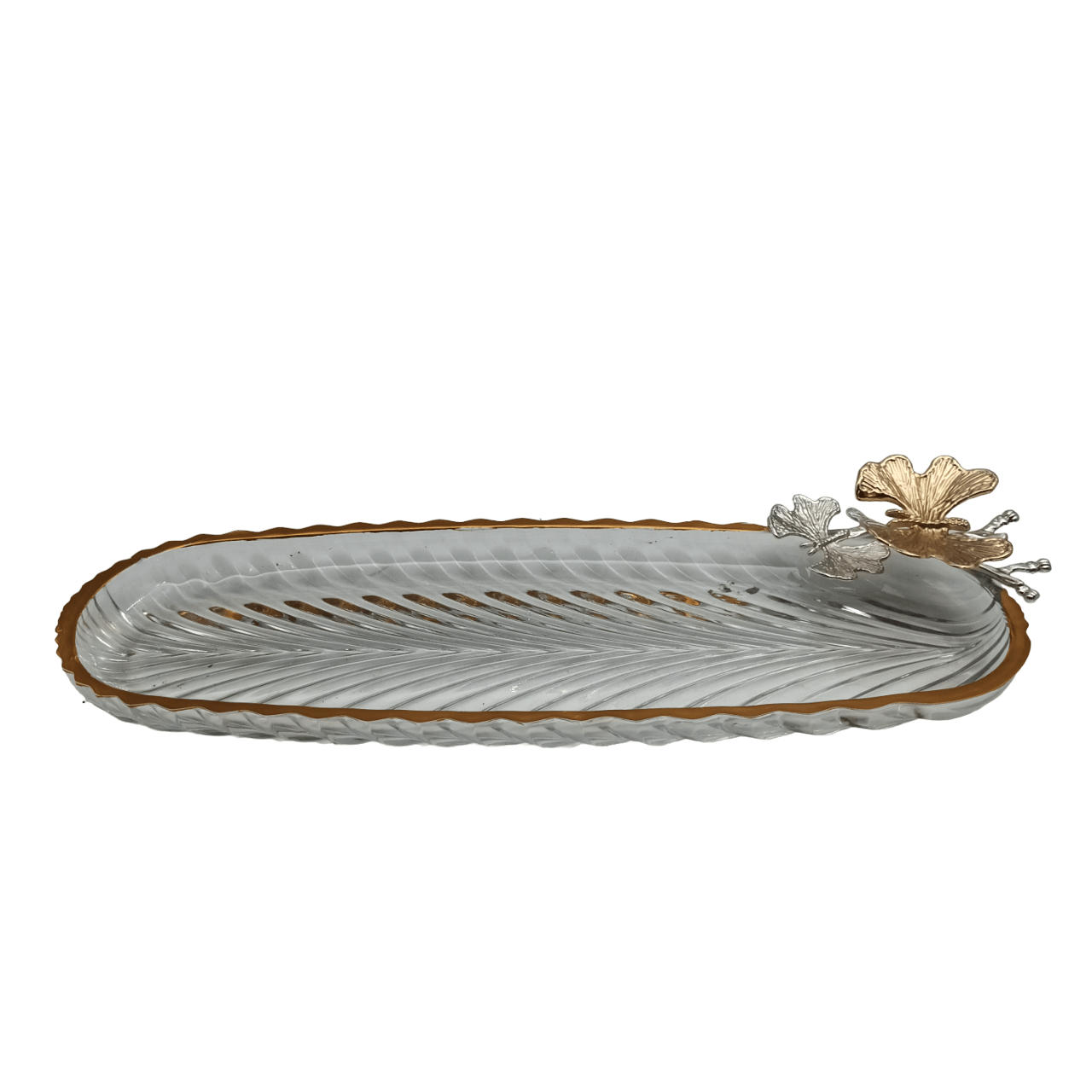 Glass Server with Golden Edge - Medium - Home And Trends