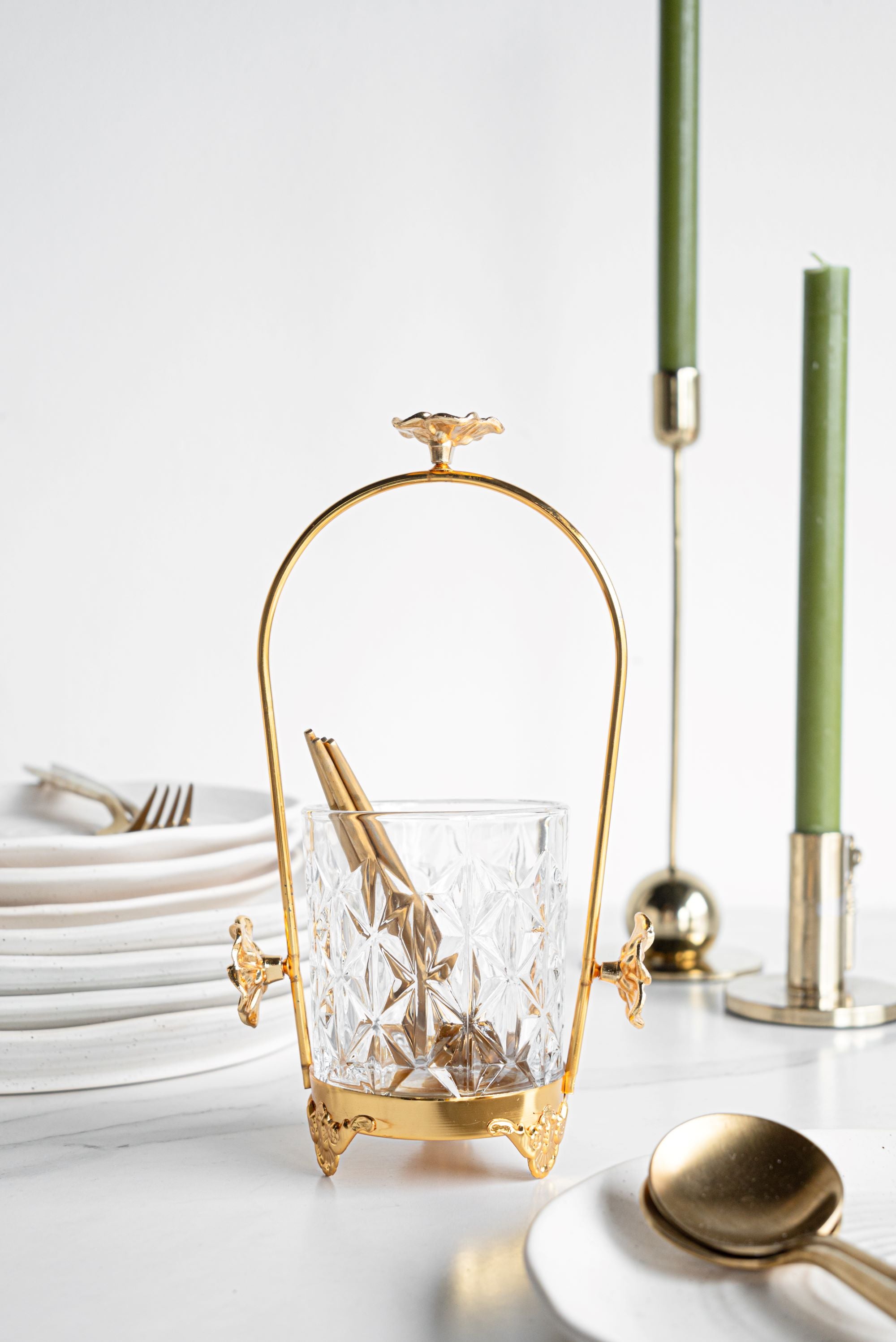 Ornate Golden Spoon Holder