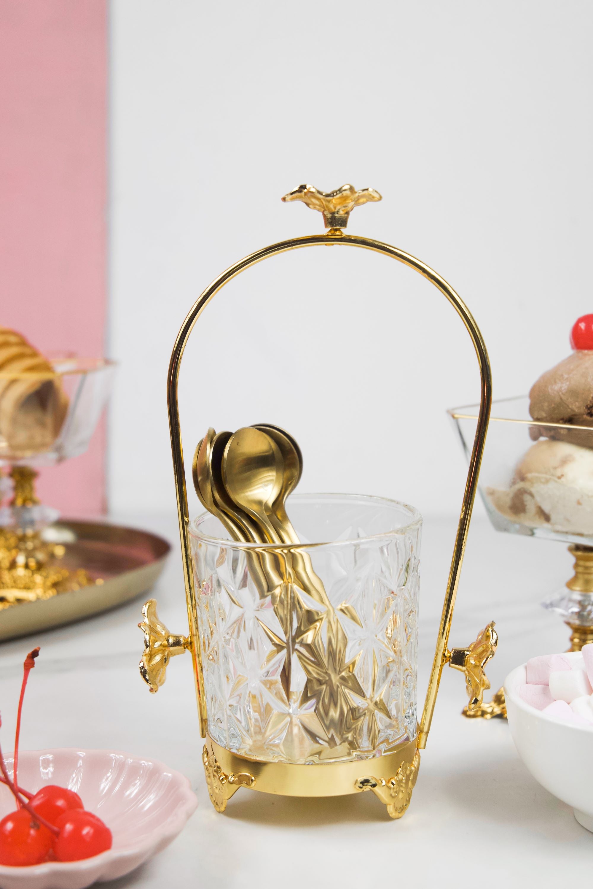 Ornate Golden Spoon Holder