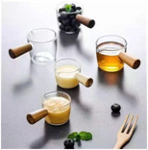 Milk /utility mini pot with wooden handle 100ml