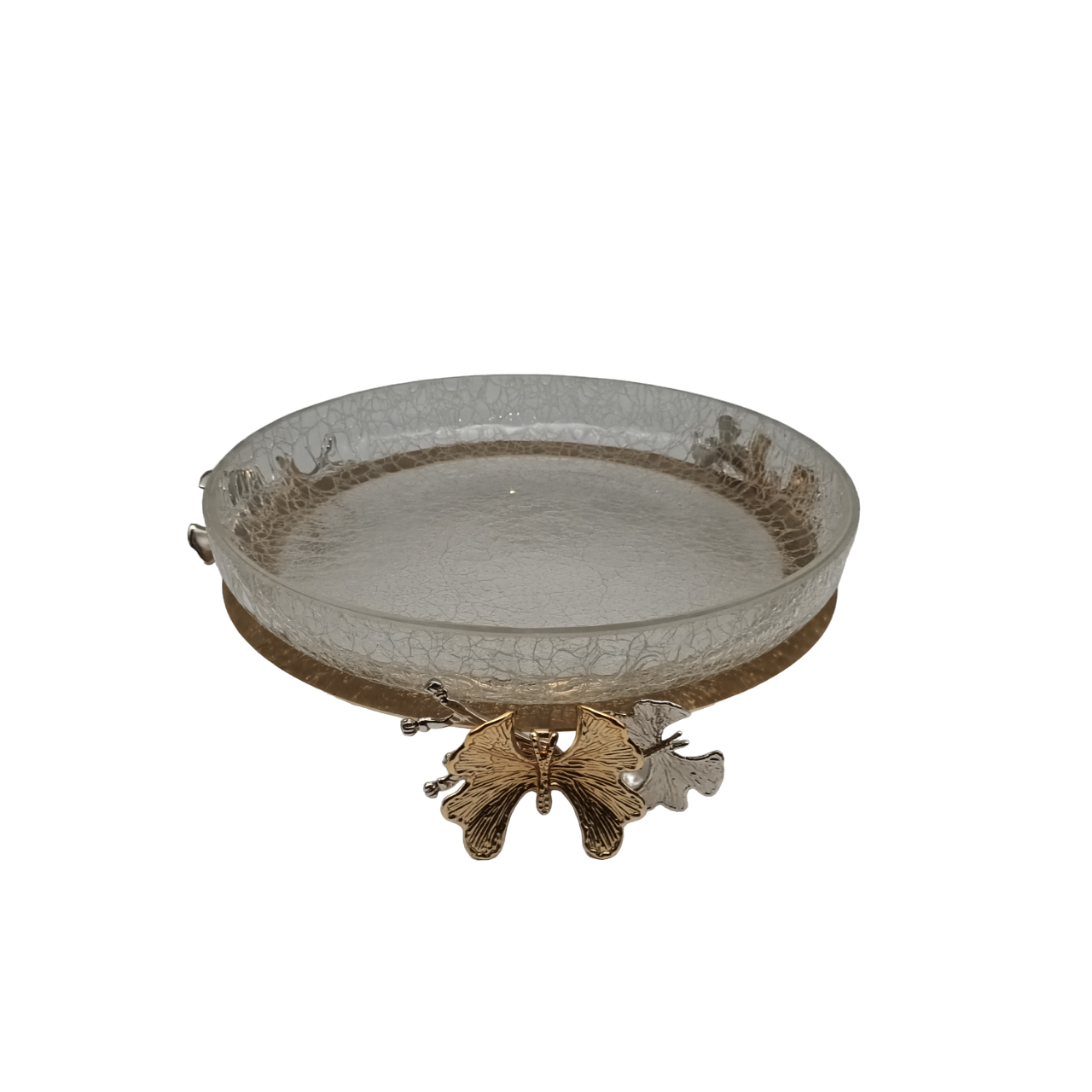 Hand Crafted Ornate Floral Tray with "crackle" Glass effect - SPECIAL PROMO DEAL