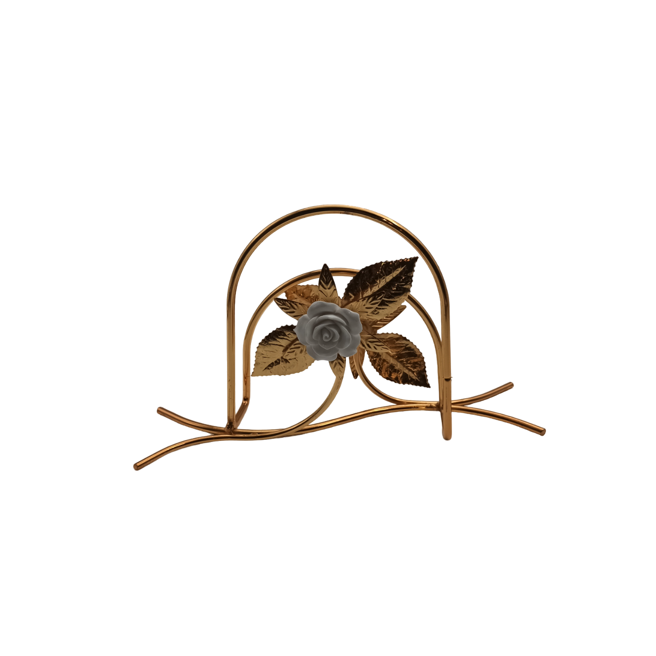 Napkin Holder Stand with White Rose